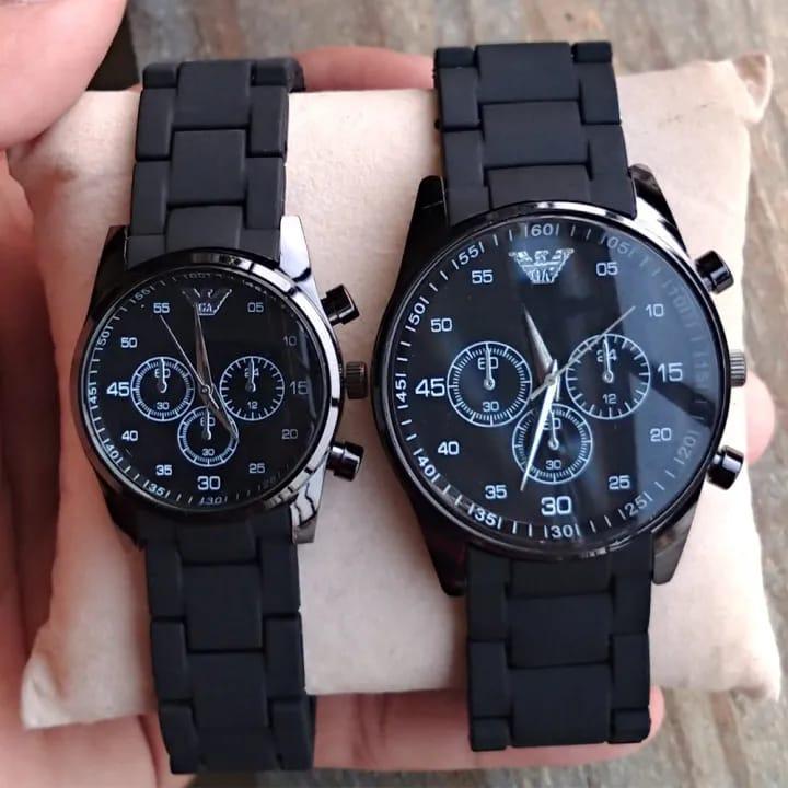 Elegant Couple Watch Set | Matching Men’s & Women’s Wristwatches | Stylish Analog Timepieces for Couples – 2 Pc Gift Set grey